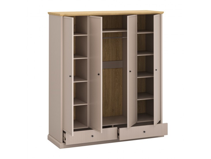 Idello SZ4D2S gardrób szekrény kőtölgy/ taupe Idello SZ4D2S gardrób szekrény kőtölgy/ taupe