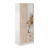 Kami tükrös gardróbszekrény SZL2D2S sonoma tölgy/ fehér