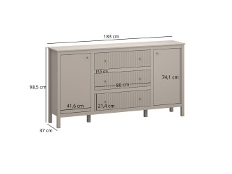 Kleo K2D3S [E] komód taupe
