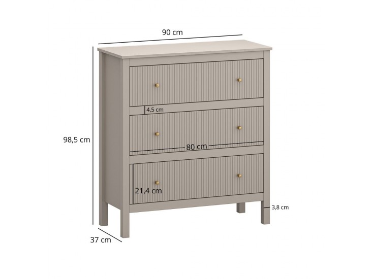 Kleo K3S [K] komód taupe