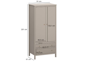 Kleo SZ2D2S [F] akasztós szekrény taupe