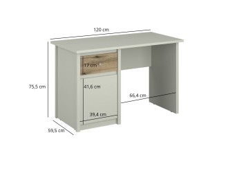 Karin B1D1S/120 íróasztal evok tölgy/ kasmír