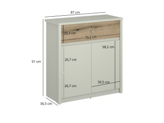 Karin K2D1S komód evok tölgy/ kasmír
