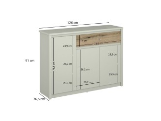 Karin K3D1S komód evok tölgy/ kasmír