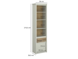 Karin RO1D1S nyitott polcos szekrény evok tölgy/ kasmír
