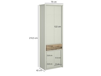 Karin SZ4D1S/70 akasztós szekrény evok tölgy/ kasmír