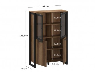 Mares WN2D2W [C] sötét delano tölgy vitrin