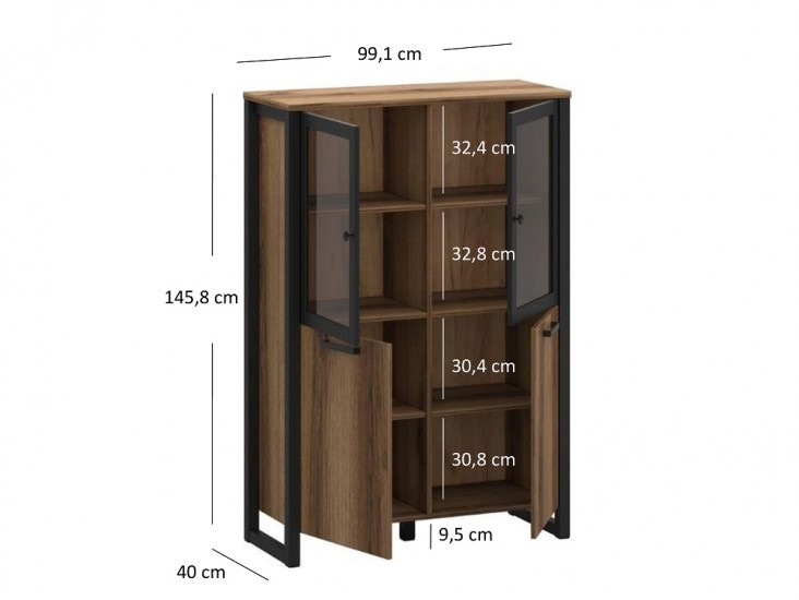 Mares WN2D2W [C] sötét delano tölgy vitrin