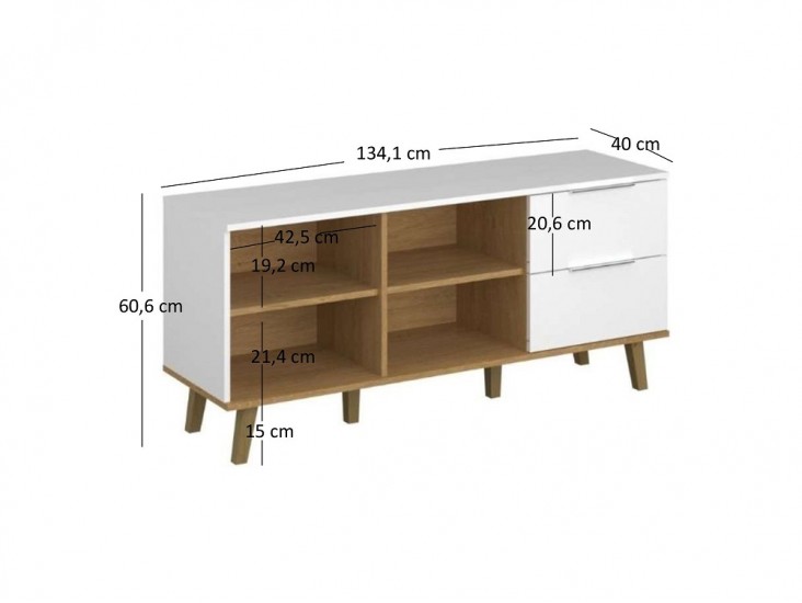 Neptun K2S/134 köves tölgy/ fehér