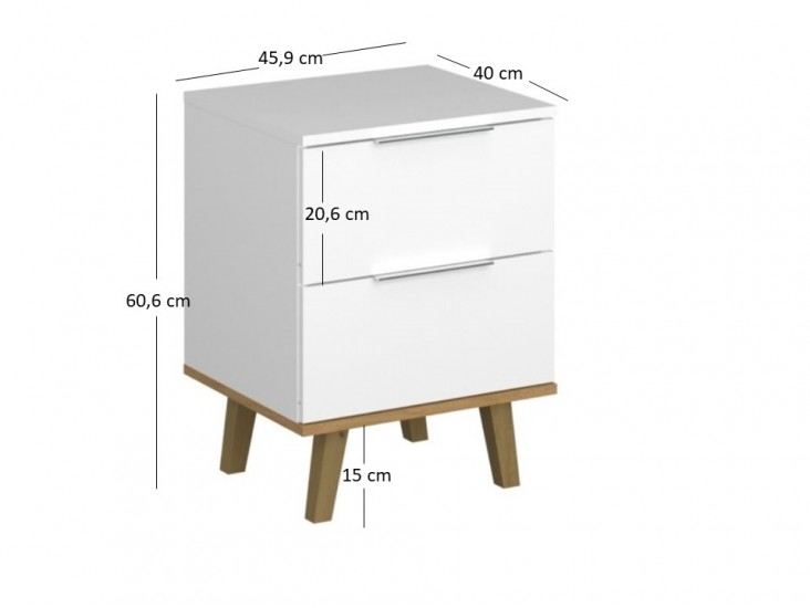 Neptun K2S/46 köves tölgy/ fehér