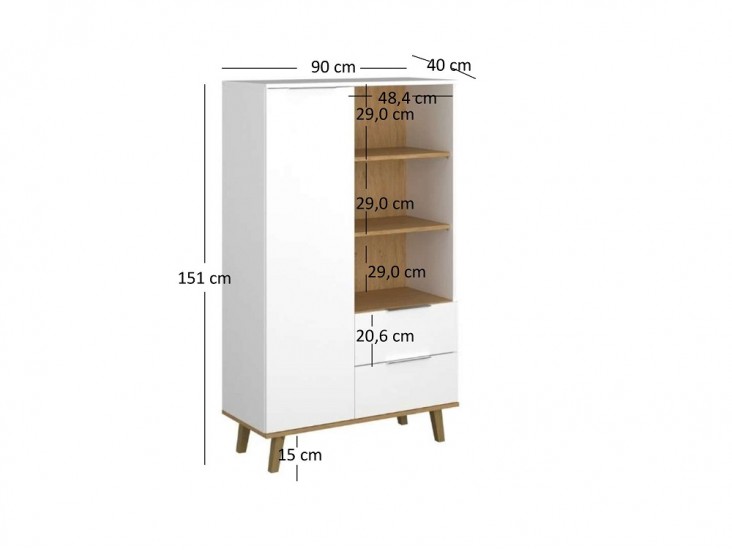 Neptun R1D2S/90 köves tölgy/ fehér Neptun R1D2S/90 köves tölgy/ fehér