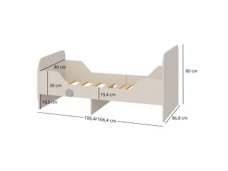 Ping L80 bővíthető ágy 80x100-160 kasmír