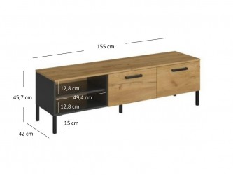 Santes RTV2K/155 antracit/ arany craft tölgy tv állvány