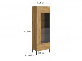 Santes W1W antracit/ arany craft tölgy vitrin