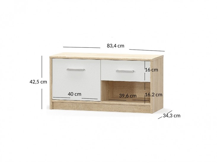 Tips SZ1D1S komód fehér/sonoma tölgy Tips SZ1D1S komód fehér/sonoma tölgy