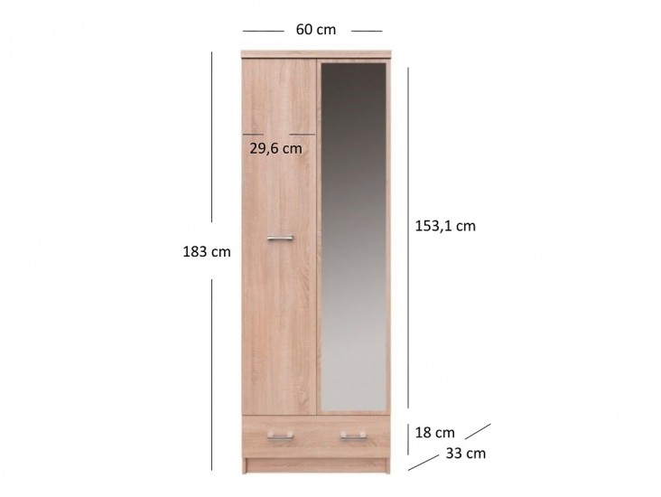 Top Mix SZ2D1S/60 előszobai akasztós sz. sonoma tölgy