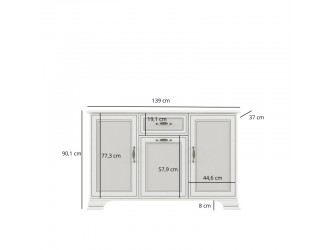 Tiffany II K3D1S komód krém