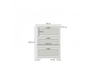 Tiffany II SZB3K cipős szekrény krém