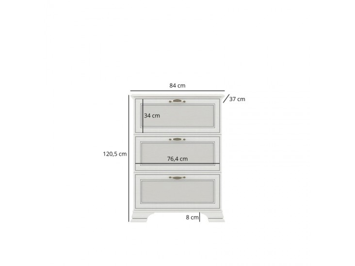 Tiffany II SZB3K cipős szekrény krém