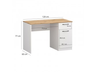 Velutto B1D1S/120 íróasztal evok tölgy/ fehér