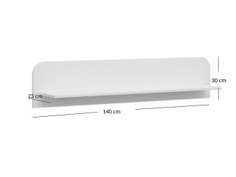 Yolk P140 fehér fali polc