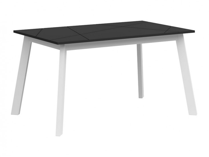 Forn 140(180) étkezőasztal matt fekete/ fehér