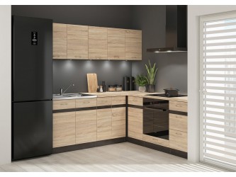 Junona sarokkonyha NAR1 balos sonoma tölgy/ wenge sonoma tölgy munkalappal