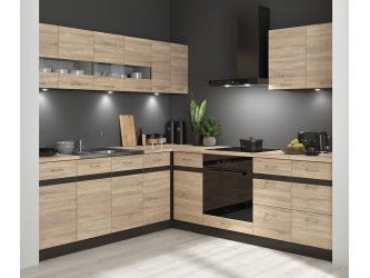 Junona sarokkonyha NAR2 balos sonoma tölgy/ wenge sonoma tölgy munkalappal