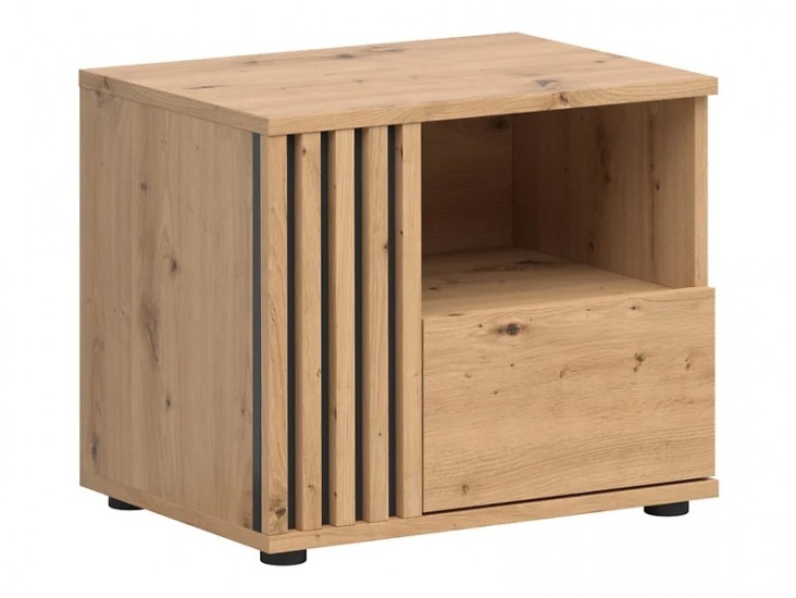 Vabres KOM1S/L éjjeliszekrény balos fekete/ artisan tölgy