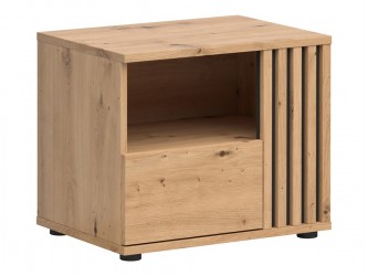 Vabres KOM1S/P éjjeliszekrény jobbos fekete/ artisan tölgy