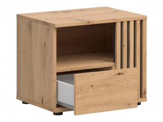 Vabres KOM1S/P éjjeliszekrény jobbos fekete/ artisan tölgy
