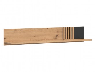 Vabres POL/135 fali polc fekete/ artisan tölgy