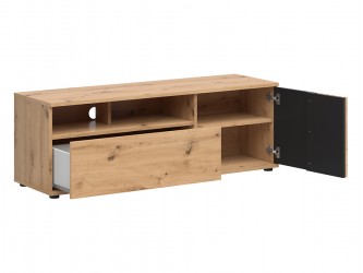 Vabres RTV1D1S TV állvány fekete/ artisan tölgy