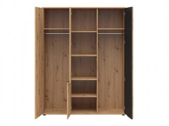 Vabres SZF4D gardróbszekrény fekete/ artisan tölgy