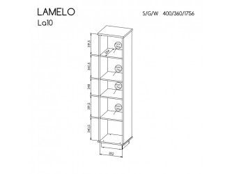Lamello LA10 REG polcos szekrény matt fekete/ wotan tölgy