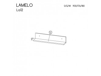 Lamello LA12 P90 fali polc matt fekete/ wotan tölgy