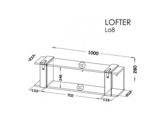 Lofter LO8 P100 millenium beton/ wotan tölgy fali polc