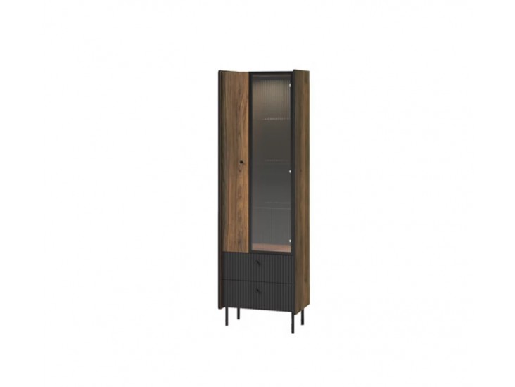 Prestigo P3 W1D1W2S vitrin matt fekete/ warmia dió Prestigo P3 W1D1W2S vitrin matt fekete/ warmia dió