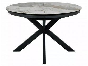 Porto Ceramic 120(160)*120 bővíthető étkező asztal pandoro fehér/ fekete