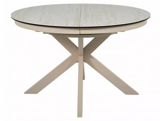 Porto Ceramic 120(160)*120 bővíthető étkező asztal travertin bézs/ kasmír