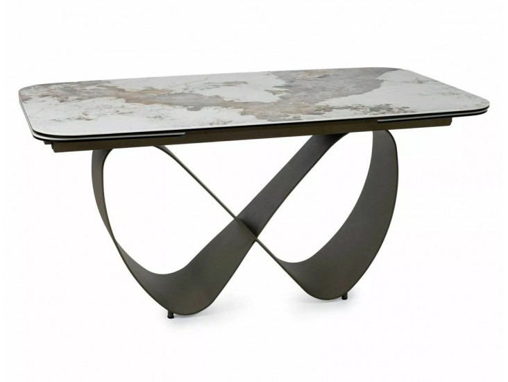 Infinity Ceramic 160(240)*95 bővíthető étkező asztal pandoro fehér/ réz