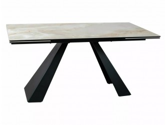 Salvadore Ceramic 160(240)*90 bővíthető étk. asztal Onice Oro bézsfekete