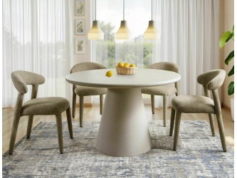 Aurora 120 kör étkező asztal világos szürke