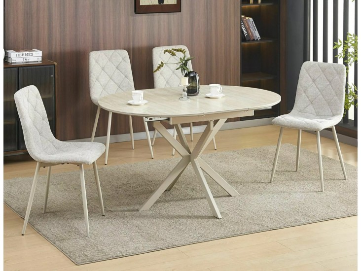 Gaston Ceramic 100(135)*100 bővíthető étkező asztal travertin/ kasmír