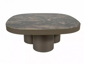 Stella A Ceramic 100*100 asztalka Vulkán fekete/ réz