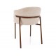Osaka D étkezőszék dió láb világos bézs Tap. 255