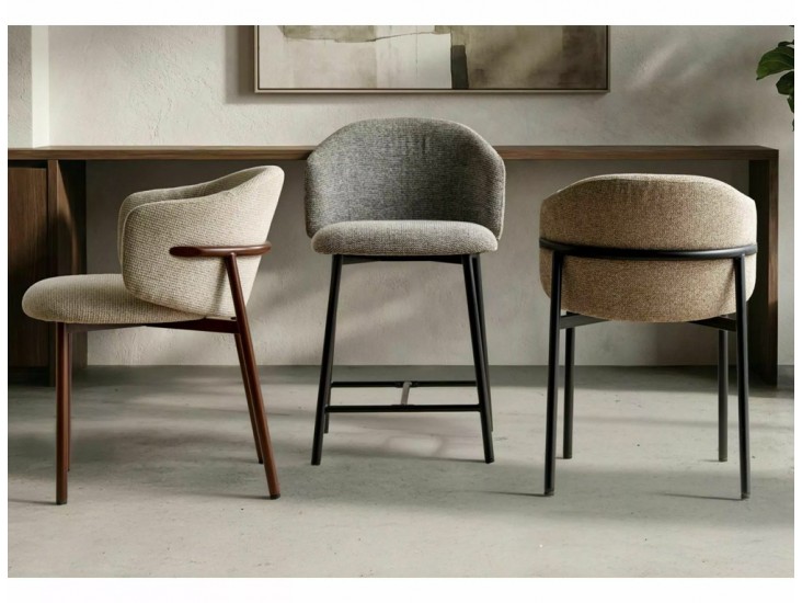 Osaka D étkezőszék dió láb világos bézs Tap. 255