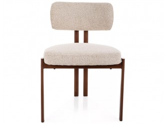 Misaki D étkezőszék dió láb világos bézs Tap. 255