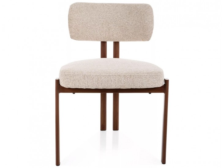 Misaki D étkezőszék dió láb világos bézs Tap. 255