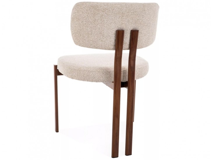 Misaki D étkezőszék dió láb világos bézs Tap. 255